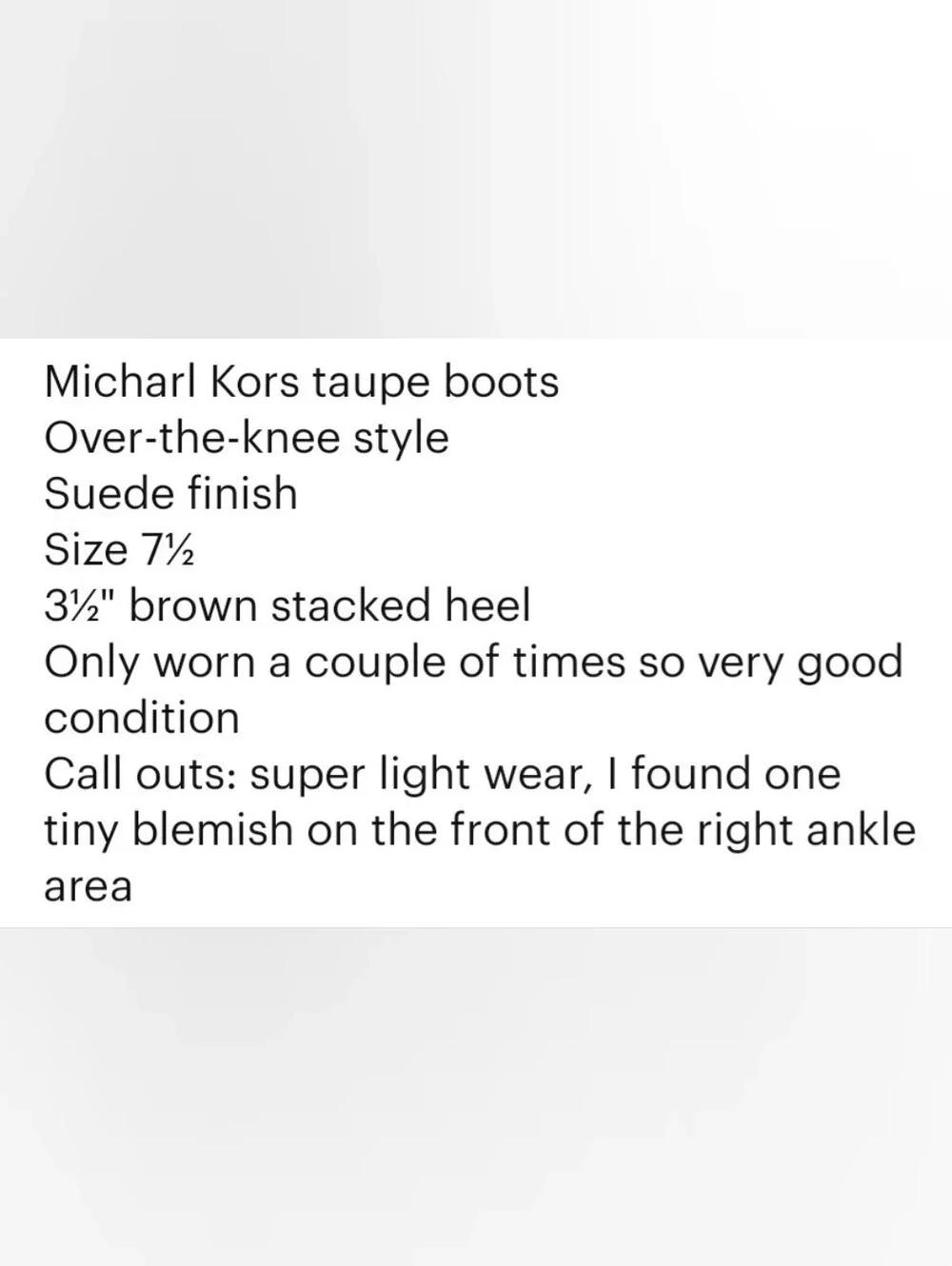 Michael Kors Taupe Suede Over-the-Knee Boots w/ Brown Stacked 3½